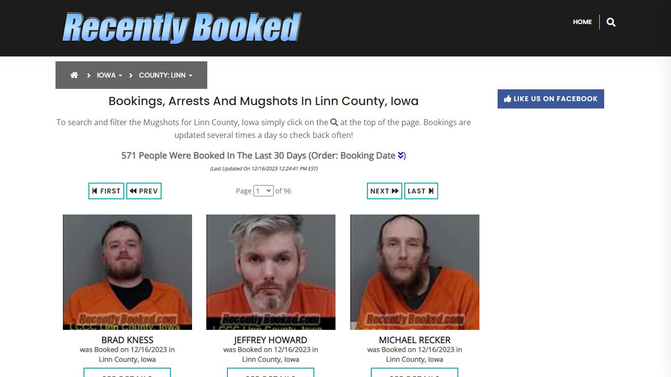 Recent bookings, Arrests, Mugshots in Linn County, Iowa - Recently Booked